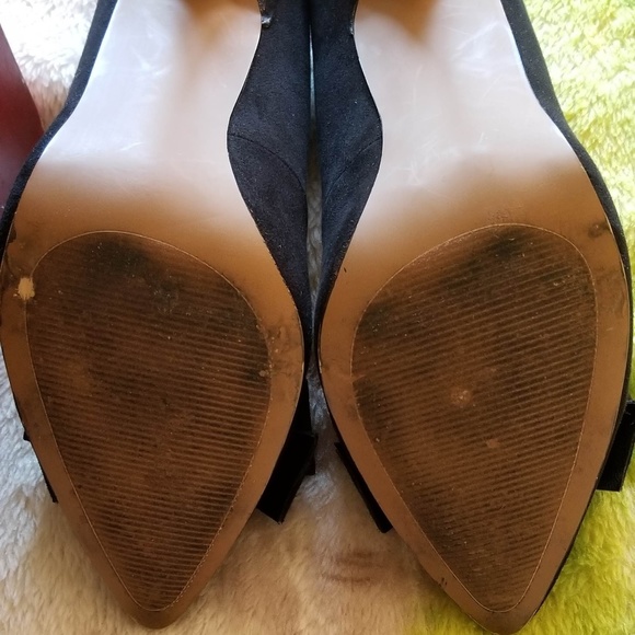 Betsey Johnson Classic Black Suede Bow Pumps Size 10 - Picture 5 of 8